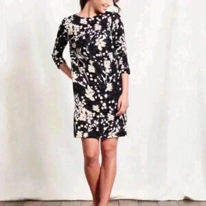 BODEN Floral Leaves, Rachel Shift Dress, Size 6, Blue White Navy